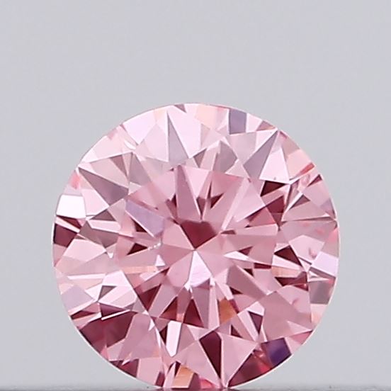 Actual 0.15 carat Vivid Pink Round lab-grown diamond