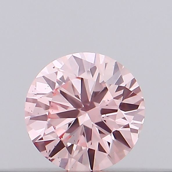 Actual 0.1 carat Intense Pink Round lab-grown diamond