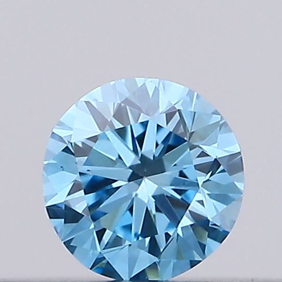 Actual 0.15 carat Vivid Blue Round lab-grown diamond