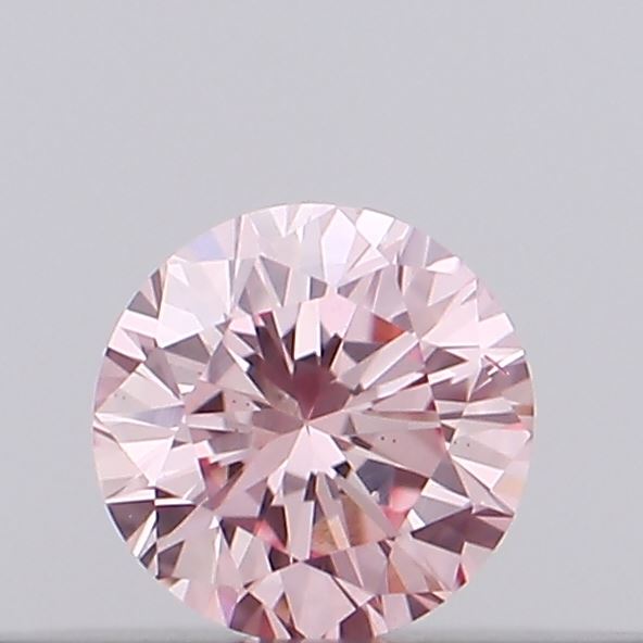 Actual 0.1 carat Intense Pink Round lab-grown diamond