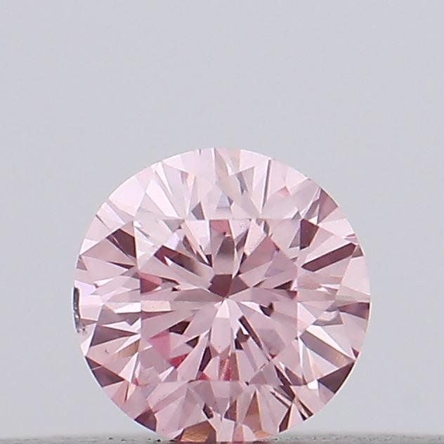 Actual 0.12 carat Vivid Pink Round lab-grown diamond