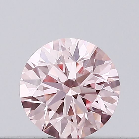 Actual 0.11 carat Intense Pink Round lab-grown diamond