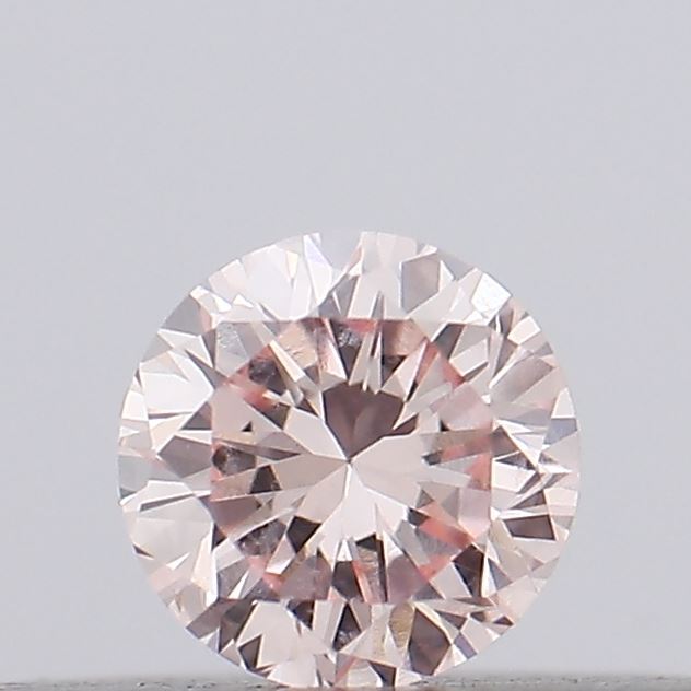 Actual 0.12 carat Fancy Light Pink Round lab-grown diamond