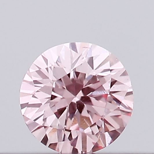 Actual 0.11 carat Intense Pink Round lab-grown diamond