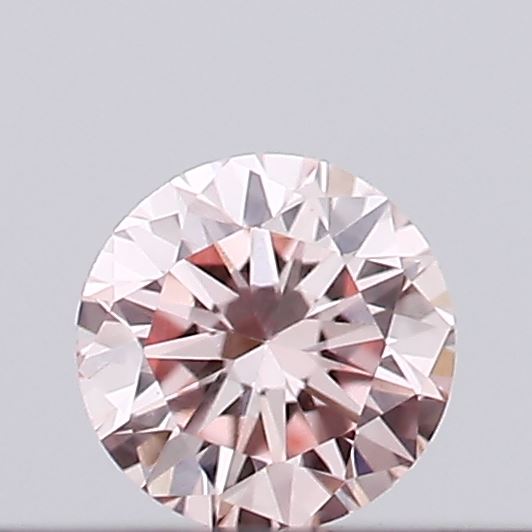 Actual 0.1 carat Intense Pink Round lab-grown diamond
