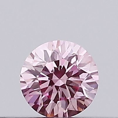 Actual 0.1 carat Intense Pink Round lab-grown diamond