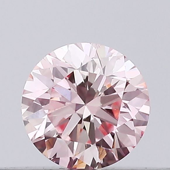 Actual 0.13 carat Fancy Pink Round lab-grown diamond