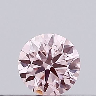 Actual 0.1 carat Intense Pink Round lab-grown diamond