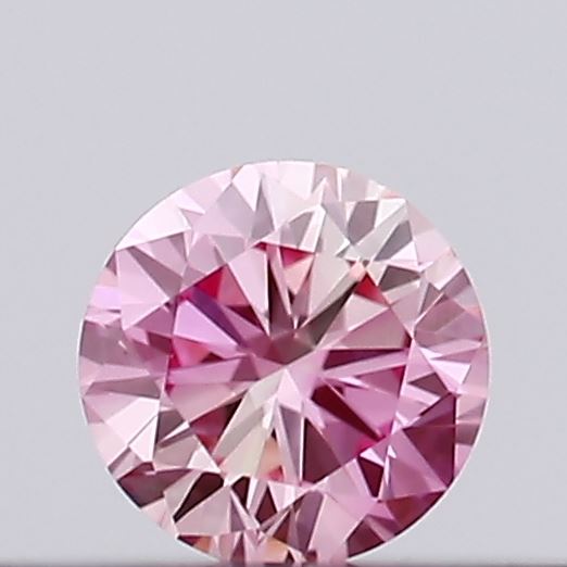 Actual 0.1 carat Intense Pink Round lab-grown diamond
