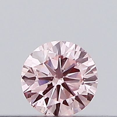 Actual 0.1 carat Intense Pink Round lab-grown diamond