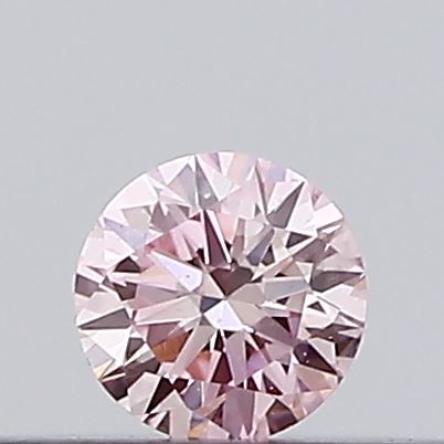 Actual 0.1 carat Intense Pink Round lab-grown diamond
