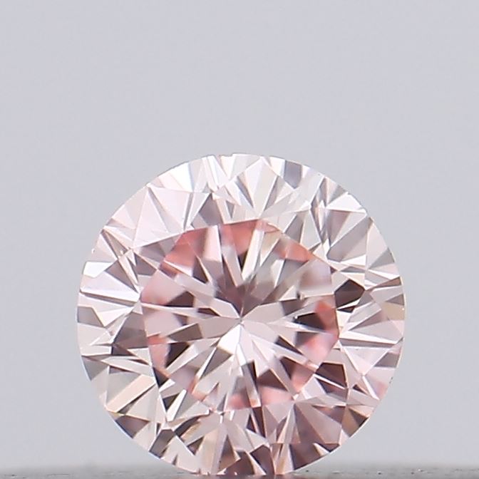 Actual 0.1 carat Fancy Pink Round lab-grown diamond
