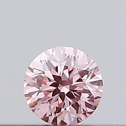 Actual 0.09 carat Fancy Pink Round lab-grown diamond