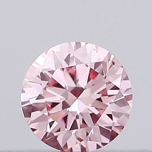 Actual 0.11 carat Vivid Pink Round lab-grown diamond