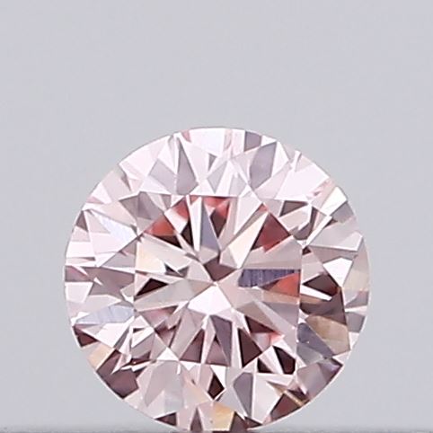 Actual 0.1 carat Intense Pink Round lab-grown diamond