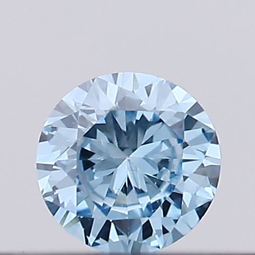 Actual 0.12 carat Vivid Blue Round lab-grown diamond