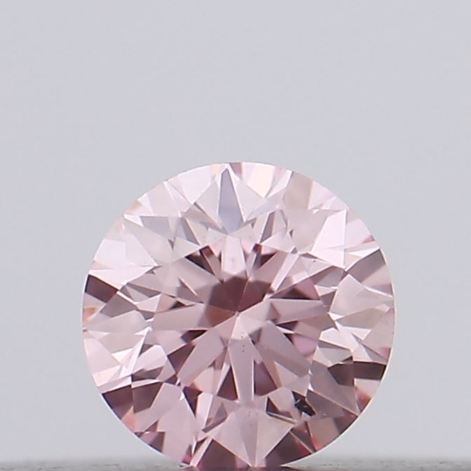Actual 0.1 carat Intense Pink Round lab-grown diamond