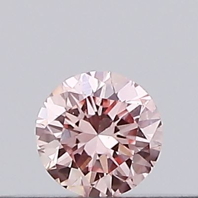Actual 0.1 carat Intense Pink Round lab-grown diamond