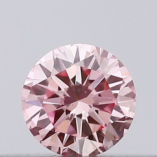 Actual 0.1 carat Intense Pink Round lab-grown diamond