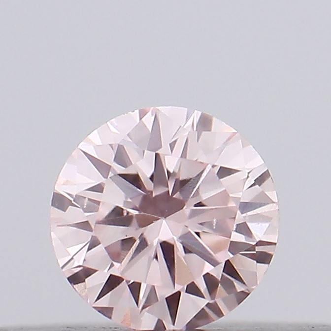 Actual 0.1 carat Fancy Pink Round lab-grown diamond