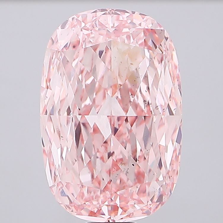 30.74 ct Cushion lab grown diamond Fancy Vivid Pink VS2