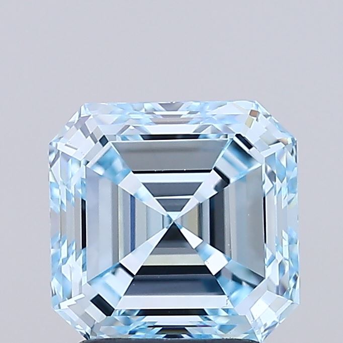 1.99 ct Asscher lab grown diamond Fancy Intense Blue VS1