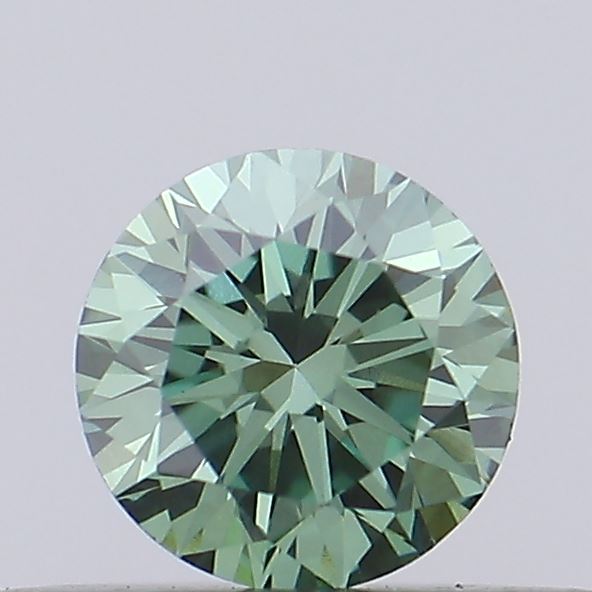 Actual 0.31 carat Vivid Green Round lab-grown diamond