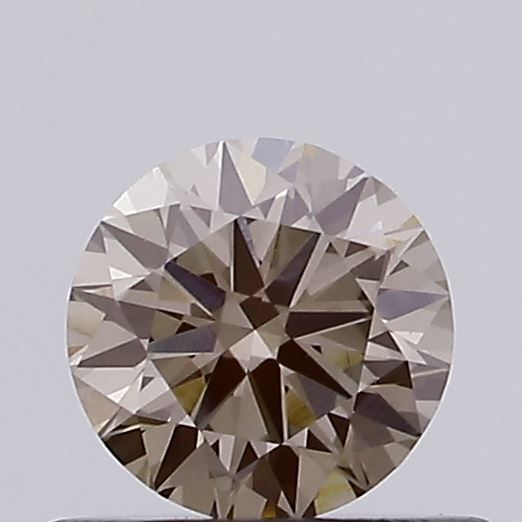 Actual 0.43 carat Light Grayish Green Round lab-grown diamond