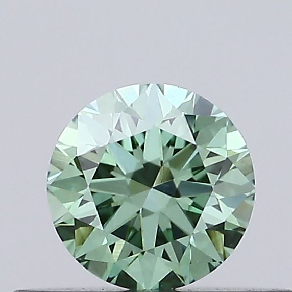 Actual 0.32 carat Vivid Green Round lab-grown diamond