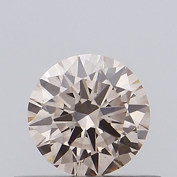 Actual 0.44 carat Brownish Pink Round lab-grown diamond