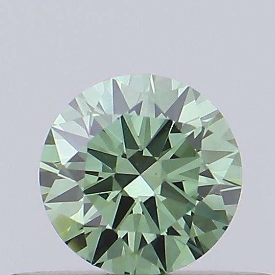Actual 0.31 carat Vivid Green Round lab-grown diamond
