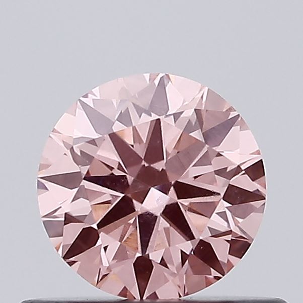 Actual 0.48 carat Vivid Pink Round lab-grown diamond