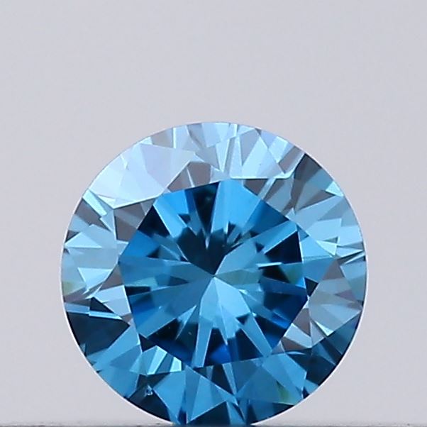 Actual 0.15 carat Vivid Blue Round lab-grown diamond