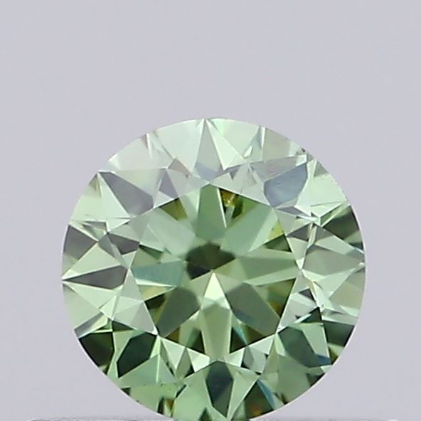 Actual 0.33 carat Vivid Green Round lab-grown diamond