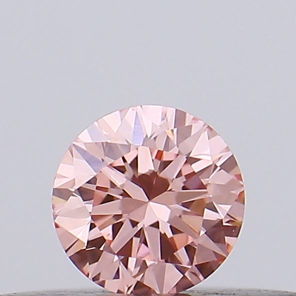 Actual 0.15 carat Vivid Pink Round lab-grown diamond