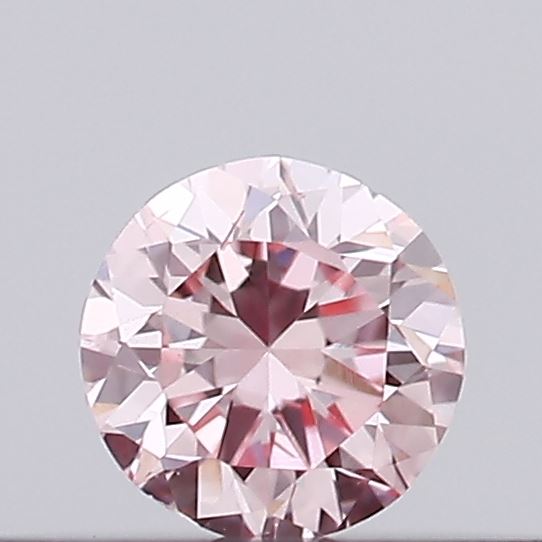 Actual 0.14 carat Fancy Pink Round lab-grown diamond