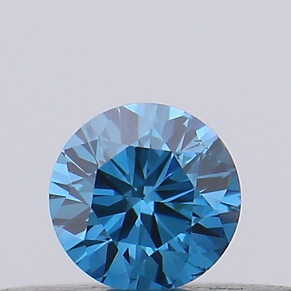 Actual 0.14 carat Vivid Blue Round lab-grown diamond
