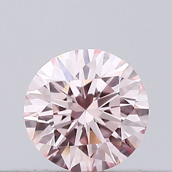 Actual 0.13 carat Fancy Pink Round lab-grown diamond