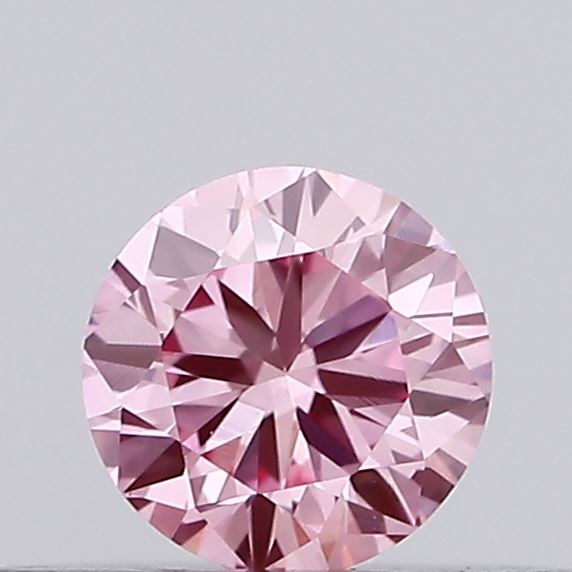 Actual 0.17 carat Vivid Pink Round lab-grown diamond