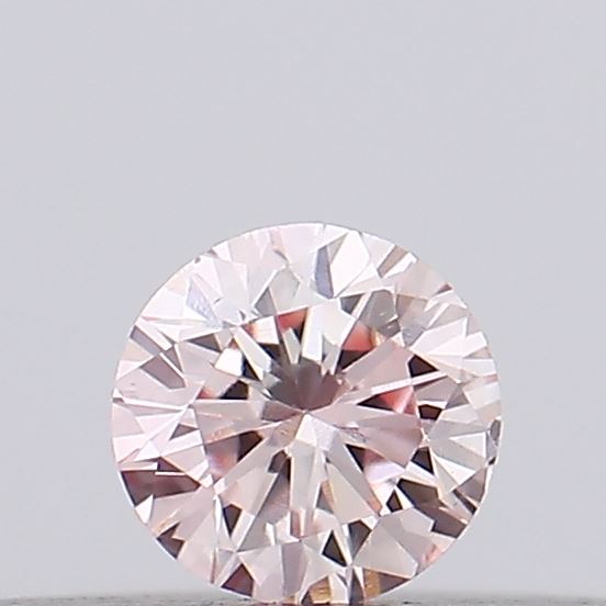 Actual 0.11 carat Fancy Pink Round lab-grown diamond