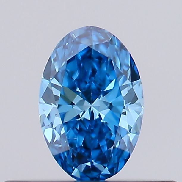 Actual 0.22 carat Vivid Blue Oval lab-grown diamond