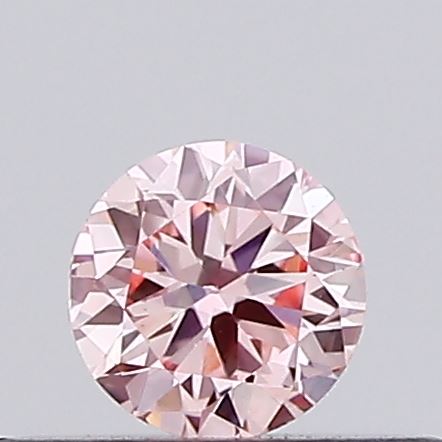 Actual 0.16 carat Intense Pink Round lab-grown diamond