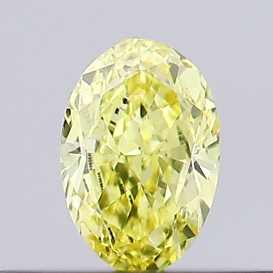 Actual 0.21 carat Vivid Yellow Oval lab-grown diamond