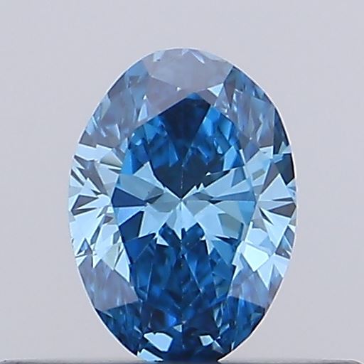 Actual 0.2 carat Vivid Blue Oval lab-grown diamond