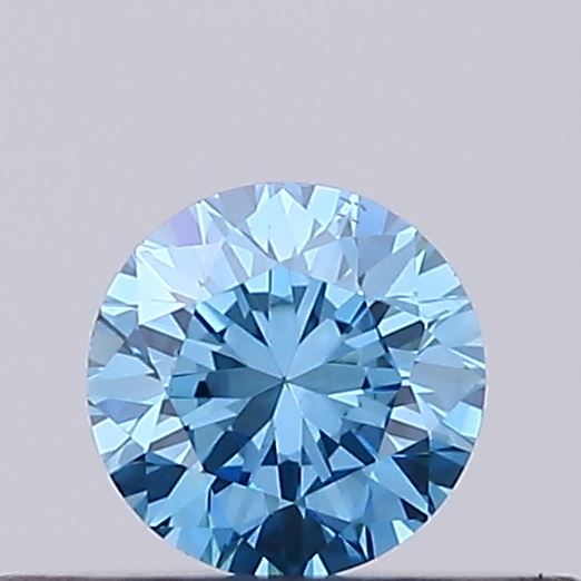 Actual 0.2 carat Vivid Blue Round lab-grown diamond