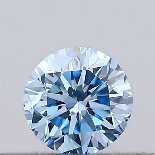 Actual 0.12 carat Vivid Blue Round lab-grown diamond