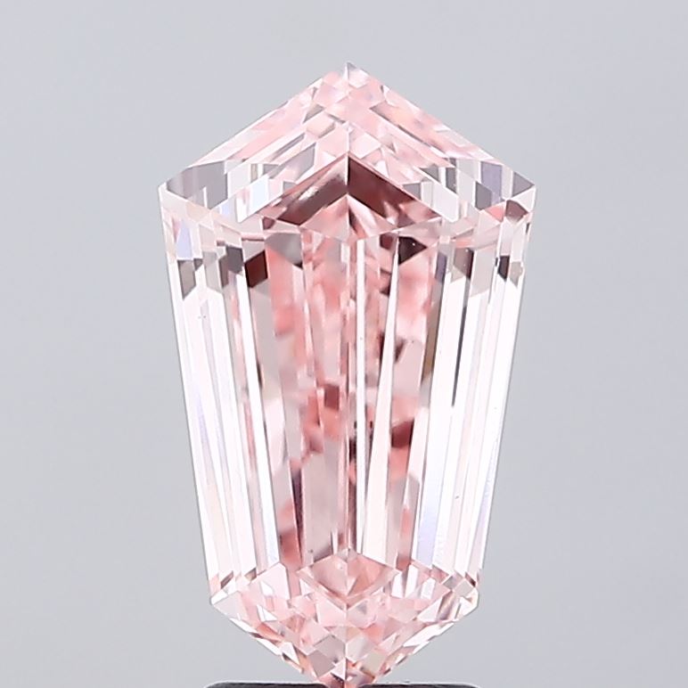 4.03 ct Hexagonal lab grown diamond Fancy Intense Pink VVS2