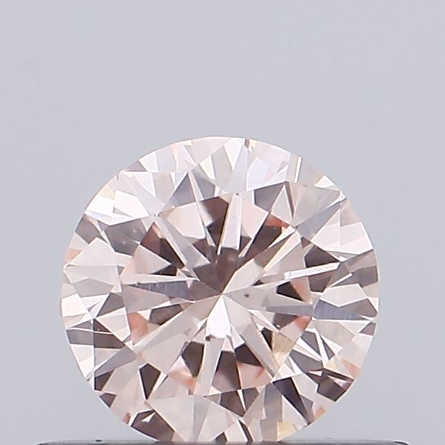 Actual 0.38 carat Fancy Pink Round lab-grown diamond