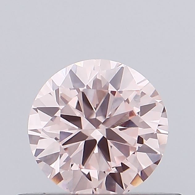 Actual 0.36 carat Fancy Intense Pink Round lab-grown diamond