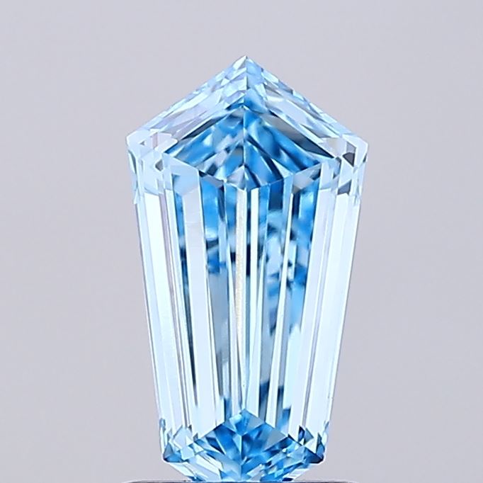 1.19 ct Hexagonal lab grown diamond Fancy Vivid Blue VVS2
